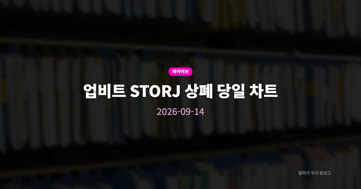 업비트 STORJ 상폐 당일 차트(2026-09-14)